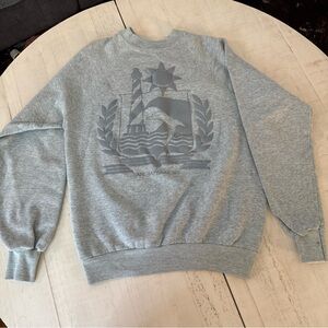 Vintage 90s Sweatshirt Size L Hatteras Dolphin Pullover NC Travel Vacation USA